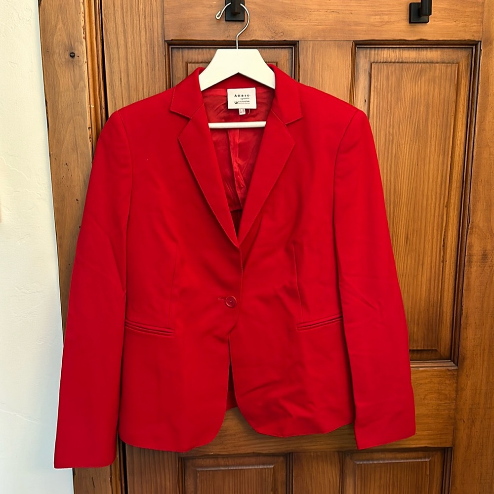 AKRIS Punto for Saks Fifth Avenue Signature Jersey jacket, blazer, Red, 12